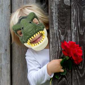 Máscara de Dinosaurio con Mandíbula Móvil, Disfraz de Dinosaurio de Plástico con Mandíbula Articulada - Product Image 2