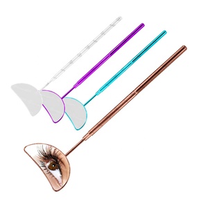 Espejo portátil de acero inoxidable con mango largo para inspección de extensiones de pestañas, herramienta de injerto hecha a mano - Product Image 1