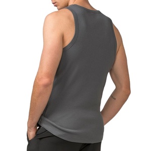 Camiseta sin mangas ajustada vintage personalizada 2026 para hombre, de canalé elástico, transpirable, para fitness, yoga y entrenamiento, estilo jersey de corte largo. - Product Image 3