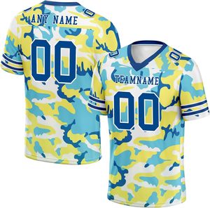 Camisetas de fútbol americano de equipo personalizado de alta calidad, malla deportiva transpirable, Camuflaje, sublimación, bordado, logotipos, verano corto - Product Image 2