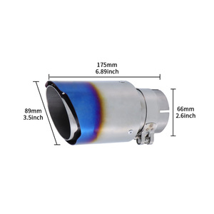 Marmitta per auto universale in acciaio inossidabile con punta di scarico blu bruciata per BMW BENZ Audi <span class=keywords><strong>VW</strong></span> Golf Car marmitta di scarico <span class=keywords><strong>logo</strong></span> personalizzato - Product Image 3