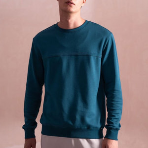 Sweat-shirt à col rond pour homme, couleur unie, tricoté, coupe classique, style décontracté, style automne - Product Image 1