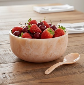 Ensaladera y Cubiertos de Resina Hechos a Mano |   Tazón Decorativo de Resina para Servir y Almacenar Alimentos con Cuchara |   Colores y Tamaños Personalizados Disponibles - Product Image 3