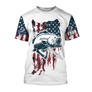 High Performance Fishing T-shirt 100 Polyester Breathable Round Neck Men's Fishing Shirts Outdoor Fishing Jersey - Product Image 5