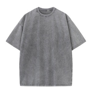เสื้อยืดผ้าฝ้ายโอเวอร์ไซส์ผู้ชายฟอกสีกรด - Product Image 4
