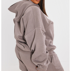 Venta caliente de gran tamaño de carbón Drop Shoulder Sudadera con capucha de gran tamaño para mujer Sudaderas con capucha antiarrugas y transpirables Sudadera con cremallera para mujer - Product Image 1