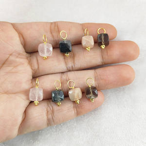 Pendentif cube en quartz fumé et boucles d'oreilles en argent sterling plaqué or et rhodium Grandes idées de cadeaux - Product Image 3