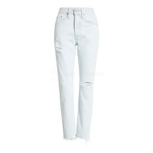 Gran oferta de verano, pantalones vaqueros teñidos lisos cómodos de alta calidad para mujer, pantalones informales transpirables personalizables de talla grande, Pantalones - Product Image 1