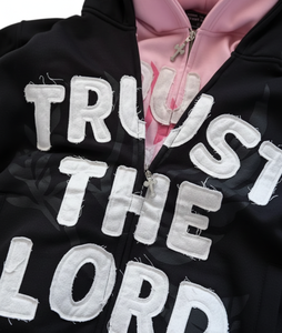 Sudadera con Capucha Extra Grande, Unisex, con Doble Cremallera, Ecológica, con Apliques Bordados de Parches Desgastados, Estilo Vintage, Económica - Product Image 6