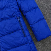Veste à capuche longue bleue avec fermeture éclair, coupe-vent, manteau d'hiver unisexe, style décontracté, couleur unie, fibre de polyester épaisse