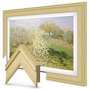 Cadre de télévision blanc antique de 75 pouces, accessoire de télévision intelligente compatible avec les modèles de télévision 2021-2024 - Product Image 4