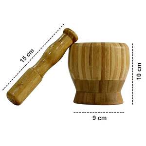 Mortero y Maja de Madera Natural Recién Llegado, para un Estilo de Cocina Rústico y Uso Diario Confiable para Especias y Hierbas - Product Image 4