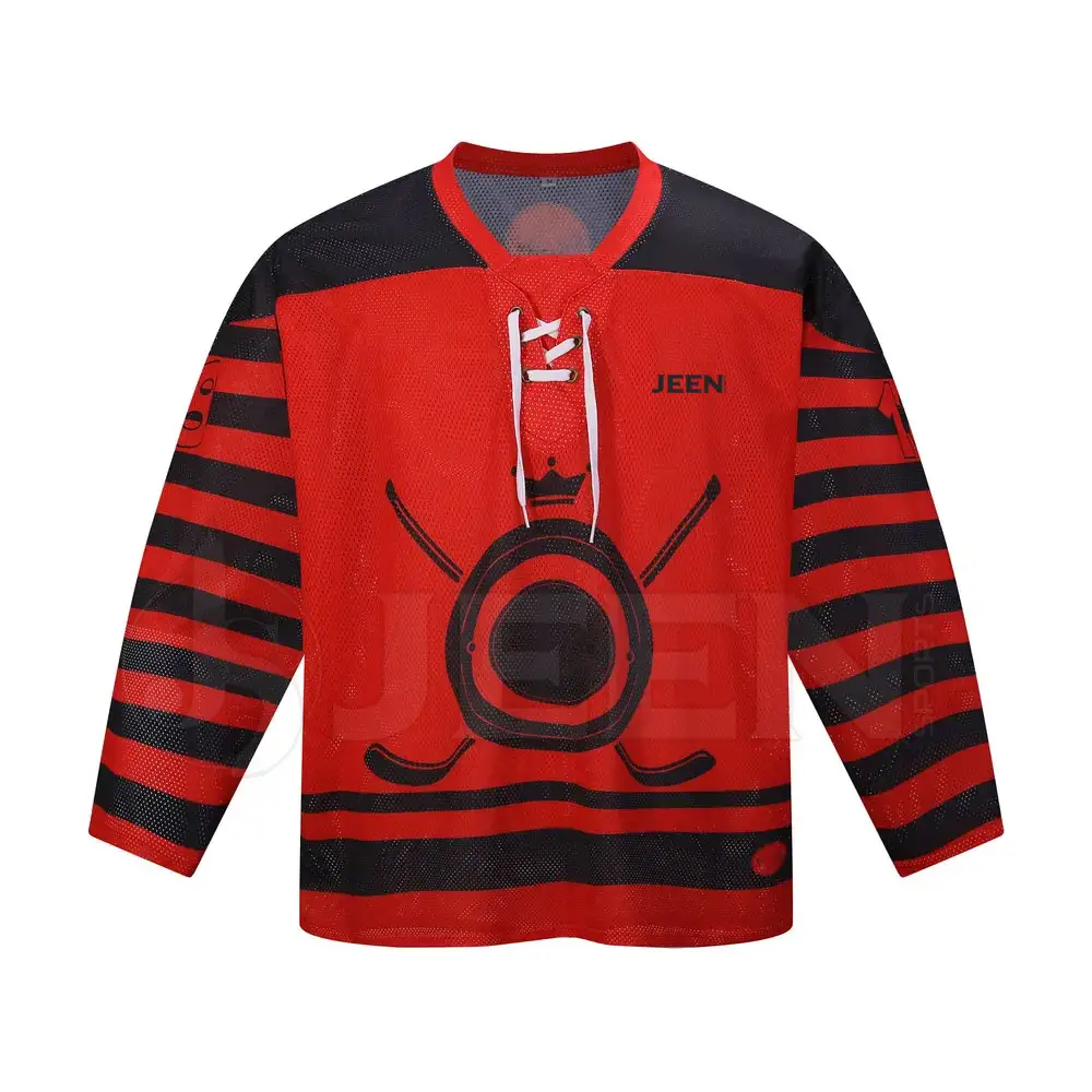 100 % Polyester Eishockeykleidung in Erwachsenengröße Trainingsbekleidung Jersey solide Farbe Sport-Team Eishockeykleidung