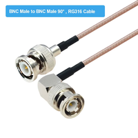 Câble coaxial RF 30CM RG316 avec connecteur BNC mâle vers femelle 50 Ohm pour caméra SDI, système de sécurité CCTV DVR
