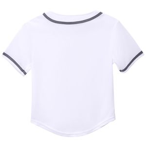 Camiseta de béisbol abotonada UNISEX de poliéster con diseño personalizado para hombre, camiseta blanca en blanco para ropa deportiva, opción de talla grande Unisex - Product Image 2