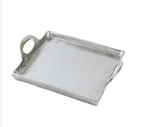Ensemble de deux plateaux de service en métal, décoration variée de luxe pour mariage, plateau de restauration pour hôtel, plateau de service attrayant en métal lourd - Product Image 4