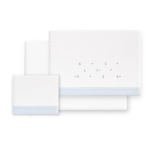 Parure de lit en flanelle tissée 3 pièces pour lit bébé - Modèle ESTRELLA-LUNA - Drap bébé - Product Image 1