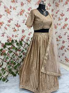 Lehenga choli de créateur pour femmes vêtements de mariage indiens vêtements de fiançailles vêtements de réception chaniya choli pour fille tenue indienne - Product Image 3