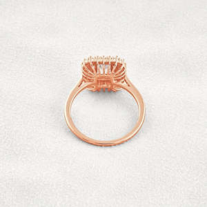 Bague de fiançailles et de mariage à double halo taille brillant, style vintage, diamant certifié IGI, or massif 18 carats, placage rhodium, géométrique - Product Image 1