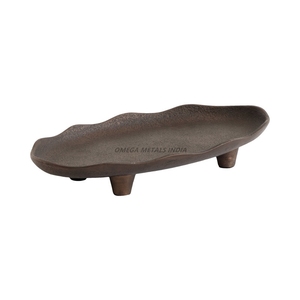 Plateau de service rectangulaire gris chic avec bords incurvés élégants et finition lisse idéal pour la décoration intérieure élégante et le divertissement - Product Image 5