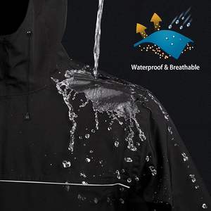 Chaqueta Cortavientos para Hombre y Mujer con Capucha, Informal, Impermeable, Anti-tormenta, de Alta Visibilidad, Reversible, Ecológica, con Diseño Sólido - Product Image 4