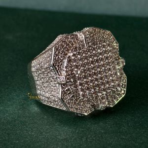 Grande bague Hip Hop en or plaqué rhodium avec diamant de laboratoire pour hommes, cadeau de mariage pour les occasions spéciales - Product Image 4