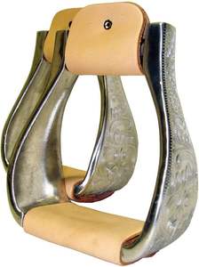 Equipo veterinario profesional, estribos de caballos occidentales, estribos de sillín de caballo, sillín occidental de aluminio grabado para montar a caballo - Product Image 3