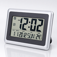 LCD Digitaler Wecker mit Großem Display, Tisch- und Wanduhr mit Temperaturanzeige, Kalender, Tag und Datum, 12/24-Stunden-Anzeige für Zuhause und Büro