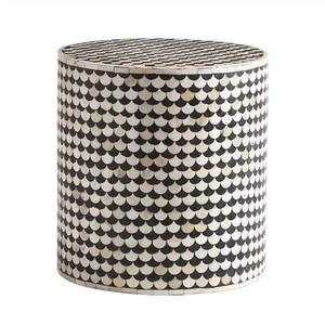 Taburete lateral de consola con incrustaciones de hueso hecho a mano de alta calidad, diseño contemporáneo elegante para el hogar, la Oficina del Hotel, para decoración de taller - Product Image 4