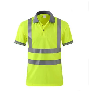 Kaus Polo Katun Modacrylic FR Hi Viz Keselamatan Pakaian Kerja Tahan Api Kaus Polo Keselamatan Visibilitas Tinggi Reflektif