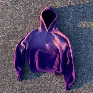 Nueva Sudadera con Capucha de Moda, Gruesa, 100% Algodón, Color Sólido, Hombros Caídos, Lavado Ácido, Estilo Ajustado, Sudadera de Invierno - Product Image 6