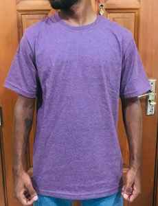 Camiseta de manga corta informal para hombre de talla grande al por mayor, Impresión de logotipo personalizado, poliéster liso, algodón, corte holgado, tejido vaquero - Product Image 3