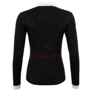 Chemise de performance confortable et élégante pour femmes, pour l'équitation, tissu extensible athlétique, évacuation de l'humidité, vêtements d'équitation - Product Image 2