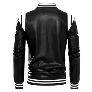 Chaqueta de Cuero PU Personalizada para Mujer, a la Moda, Impermeable, Resistente al Viento, para Invierno, con Acabado en Tela de Lona, Color Sólido - Product Image 3