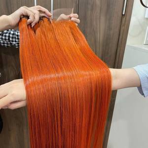 Extensions de cheveux humains de haute qualité SDD os droit vente de trame vietnamienne couleur carotte os faisceaux de cheveux raides et fermeture HD - Product Image 1