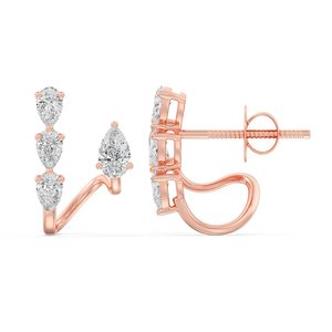 ต่างหูสตั๊ดตัดลูกแพร์เครื่องประดับเพชรที่ปลูกในห้องปฏิบัติการ - Product Image 6