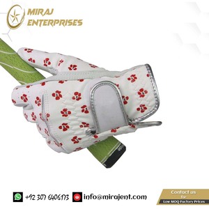 Gants durables Floral Anti-dérapant Respirant Sports en peau de mouton Gants de golf pour femmes en cuir Soft Fit Sport Grip - Product Image 4