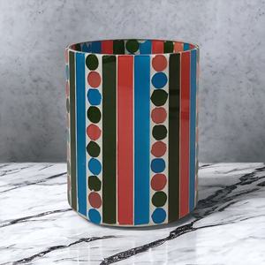 Mosaïques colorées à la mode maison et jardin porte-votifs fabriqués à la main bocaux en verre cylindrique de taille personnalisée pour mariage de Noël - Product Image 3
