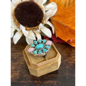 Southwest Handmade <b>Opal</b> Bezel Set Sterling Silver Adjustable Statement <b>Ring</b> - Product Image 4