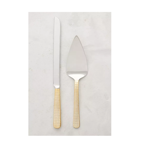 Juego para servir pasteles de acero inoxidable con diseño martillado para restaurante, hogar, cuchillo para pasteles de la mejor calidad y juego de accesorios para servir - Product Image 4