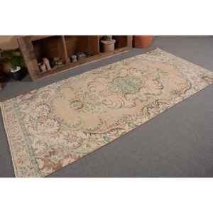 Classique Beige Vert Vintage Tapis Turc 4.2 X 9ft Grande Surface Laine Latex Support Patchwork pour Couloir Chambre Chambre Tapis De Chevet - Product Image 5