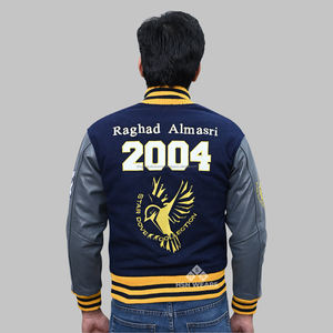 Veste universitaire de baseball à manches en cuir de laine pour hommes personnalisée avec broderie - Product Image 6