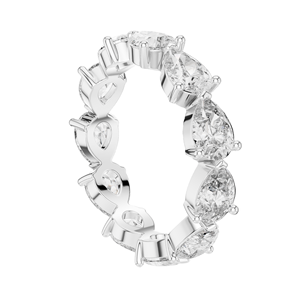 Bague éternité en diamant de laboratoire taille poire 3,13 carats pour femme, clarté VVS-VS EF, or 18 carats, 14 carats, 10 carats et argent 925, rose, jaune - Product Image 5