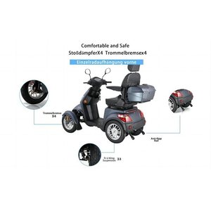ZVGREEN Scooter électrique à 4 roues pour seniors, 25 km/h, batterie 20000 mAh, capacité 136 kg, couleur bleue, casque requis - Product Image 1