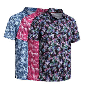 Poliéster transpirable con estampado sublimado sin etiqueta-Ropa de golf Ropa de verano Polos de hombre de talla grande - Product Image 1
