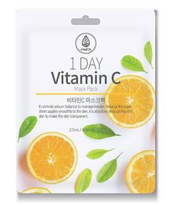 ชุดมาส์กหน้าผสมวิตามินซีจากผ้าฝ้ายบำรุง1วันพร้อมส่วนผสมที่จำเป็น - Product Image 1