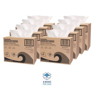 บอร์ดวอล์ค 3284 ผ้าเช็ดทำความสะอาดแบบใช้แล้วทิ้ง 1 ชั้น ขนาด 9.75 นิ้ว X 16.25 นิ้ว กล่องกระดาษขาว DRC บรรจุ 8 กล่อง ที่ปัดน้ำฝน 100 ชิ้น/กล่อง - Product Image 2