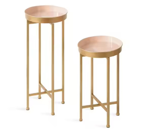 Recién llegado, mesa de centro, sala de estar, mesa auxiliar para el hogar, muebles suministrados por India, Juego de 2 mesas auxiliares con acabado recubierto de polvo negro - Product Image 6