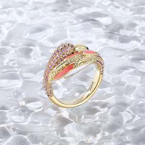 Bague de mode en argent sterling Jeulia Love and Passion Pink Flamingo - Product Image 6