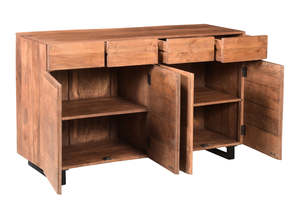 Aparador de madera antiguo moderno de 4 puertas y 4 cajones de 160 cm para sala de Estar, comedor, cocina, Baño, Dormitorio - Product Image 2